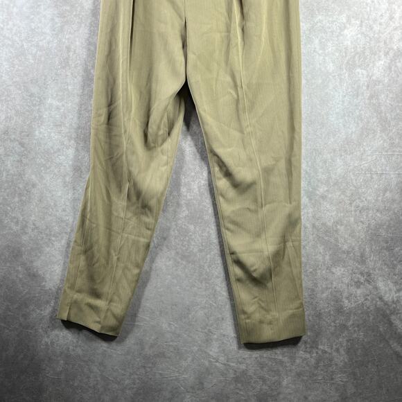 Alex Garfield Sydney Trousers Dress Pants Women 6 Beige Tapered Pleated Textured - Picture 3 of 10